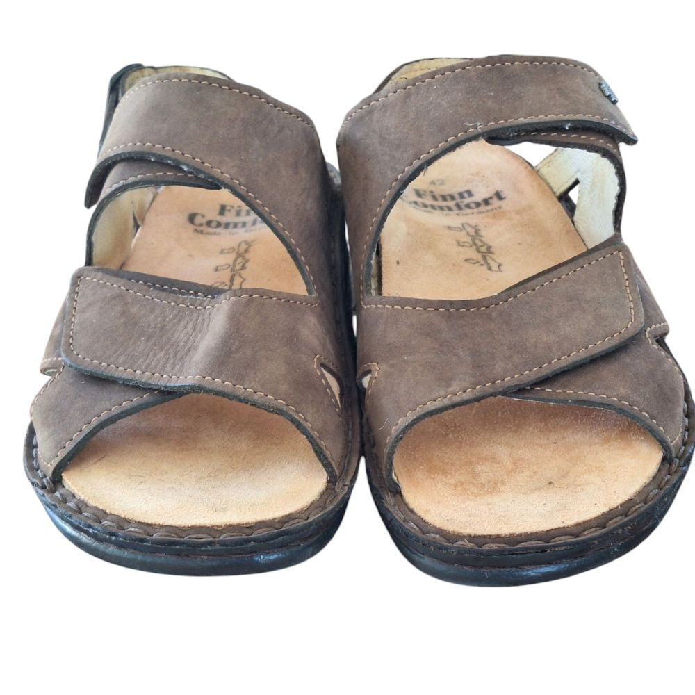 Finn Comfort Toro-Soft Men's 9 Oxide Brown Leather Sandals Adjustable Straps 42 - Picture 9 of 14
